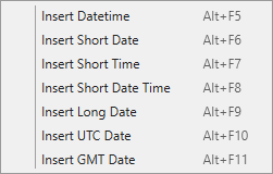 DateTime menu