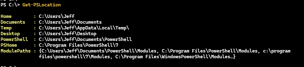 Windows locations