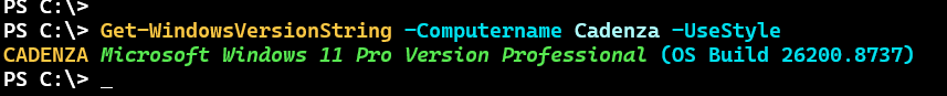 Styled Windows version string