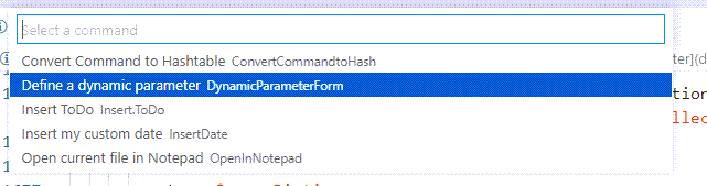 New-PSDynamicParameter VSCode