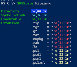 PSStyle FileInfo