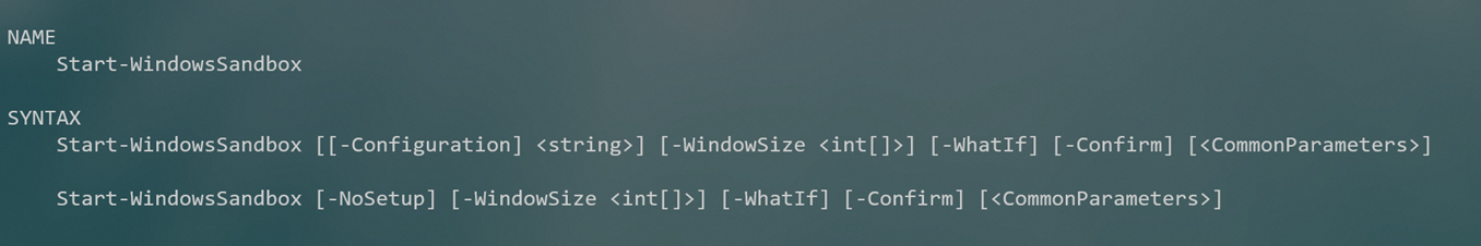 Start-WindowsSandbox