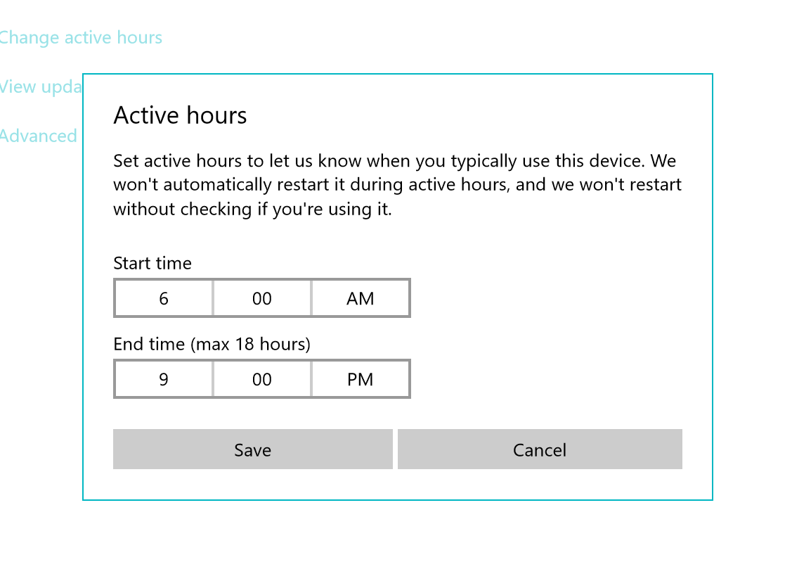 set active hours