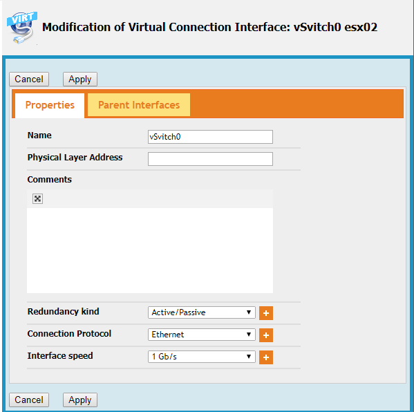 Virtual Interface add parent interfaces