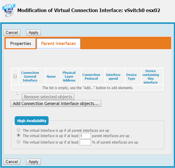 Virtual Interface add parent interfaces