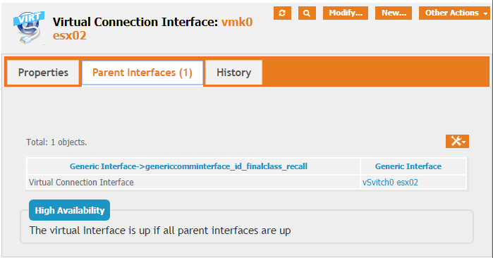 Virtual Interface without redundancy