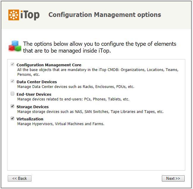 iTop required components