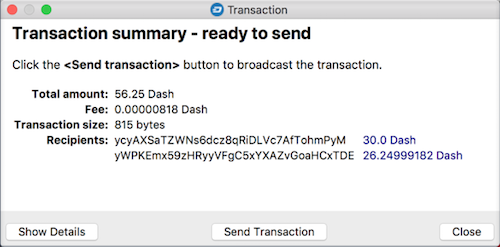 Broadcast signed transaction confirmation