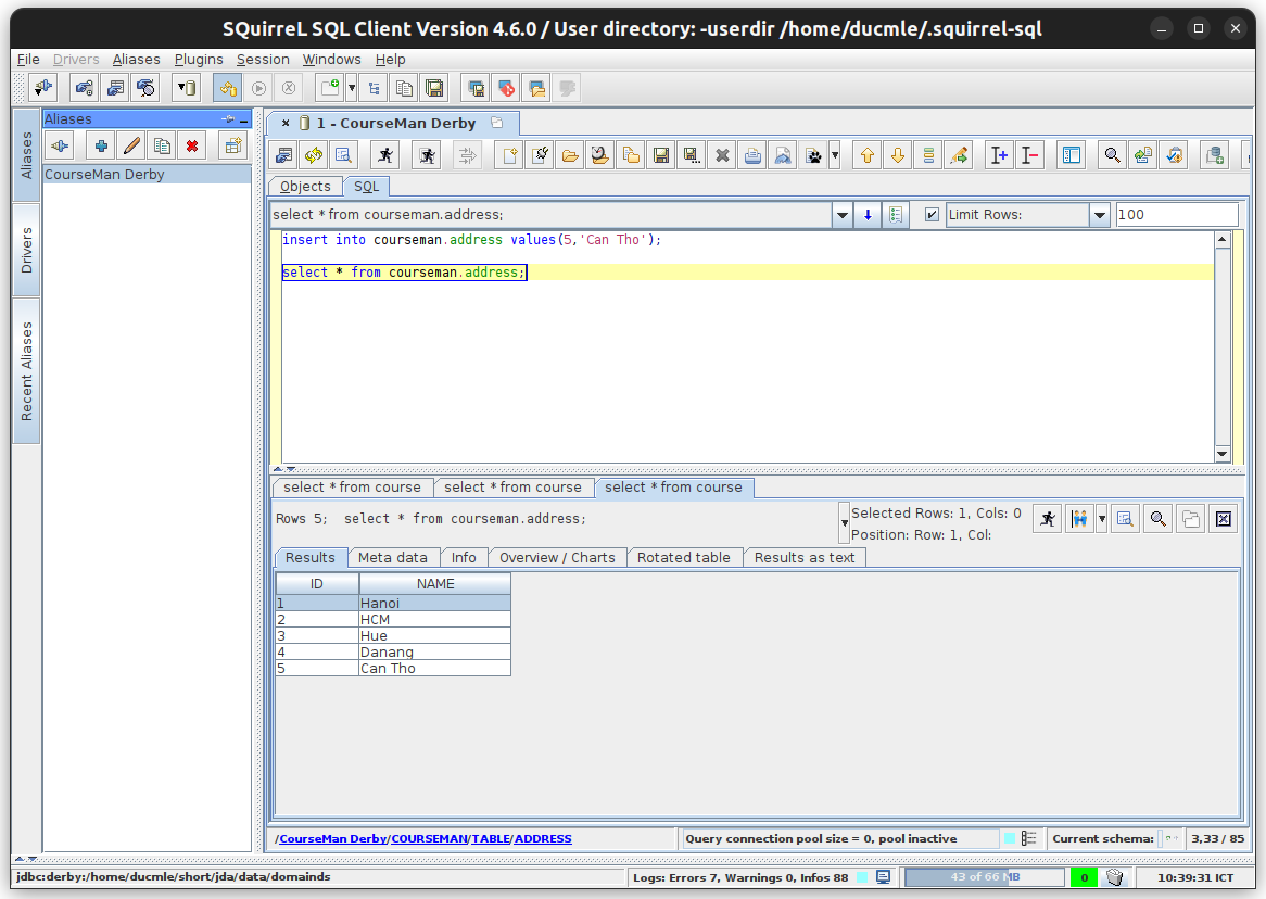 Use the SQL editor to work with the data