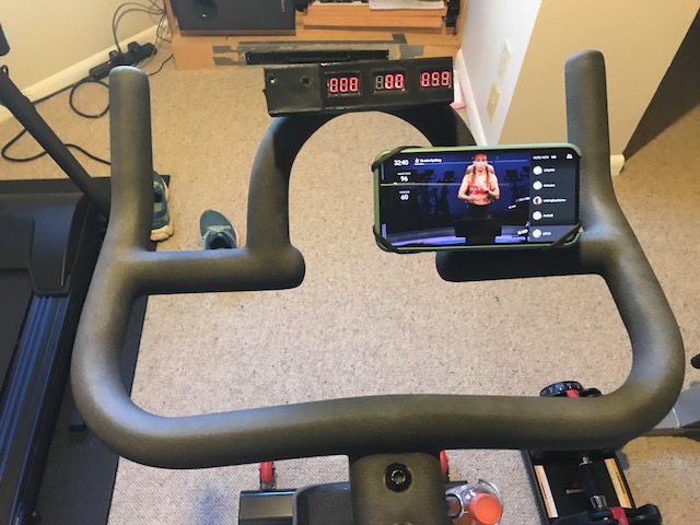 display mounted on the bike handle bars