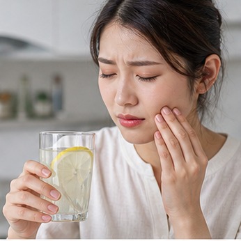 레몬즙효능 냉장 보관 병과 날짜 라벨을 붙인 실사 사진