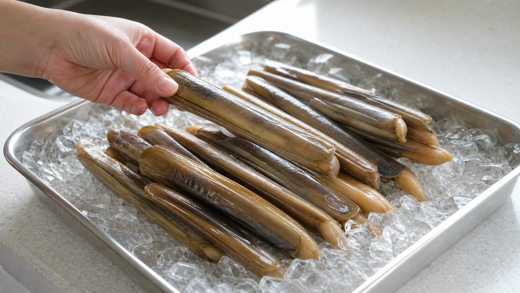 맛조개요리 해감과 안전 조리 확인 사진 2