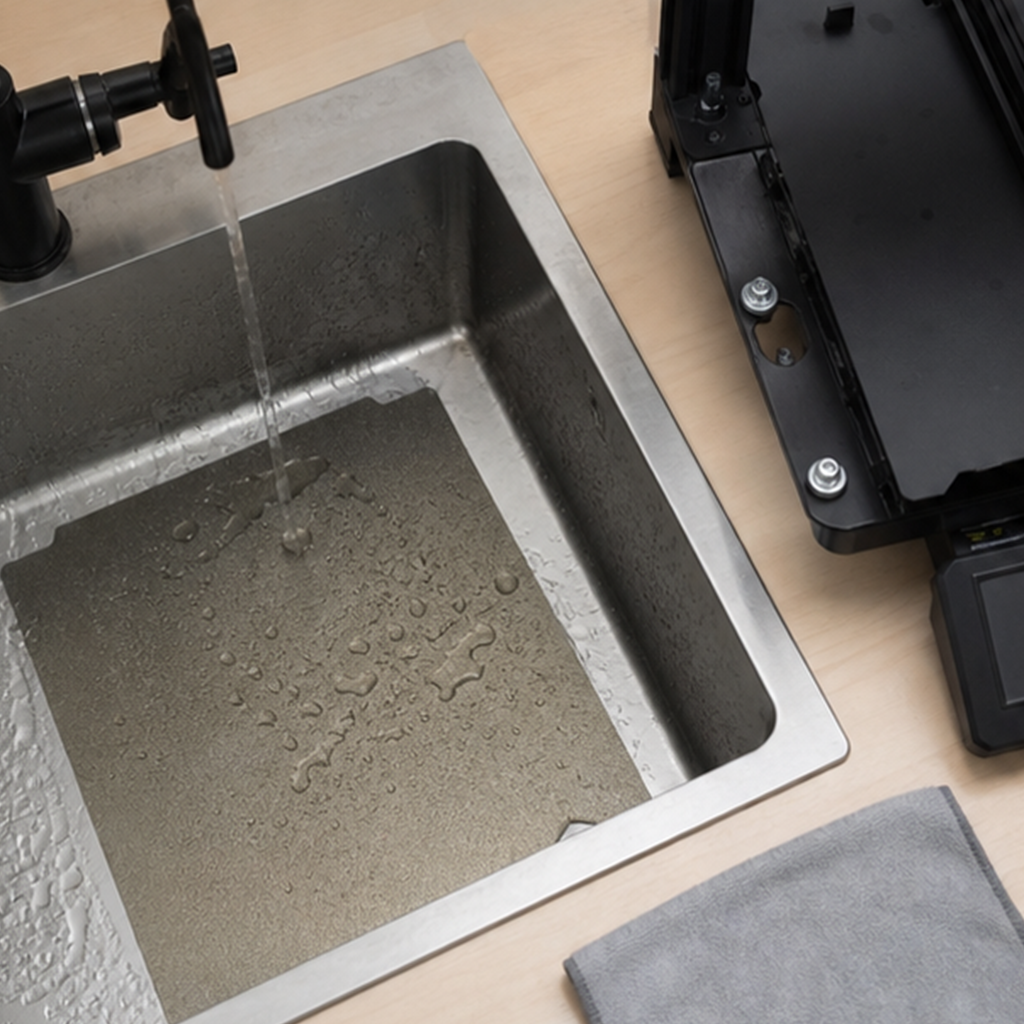 3D 프린터 빌드 시트 세척 보정 최종 확인 사진