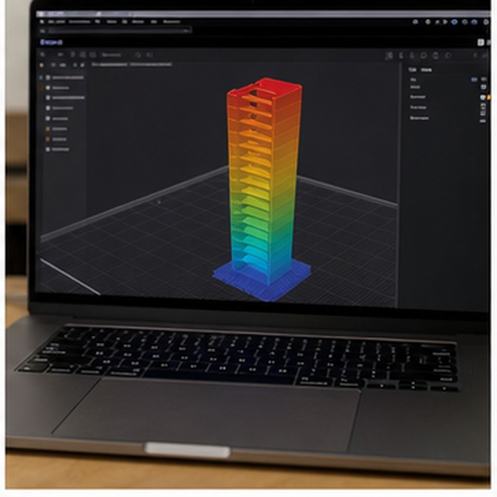 3D 프린터 온도 타워 온도 구간 미리보기 화면을 확인하는 실사 사진