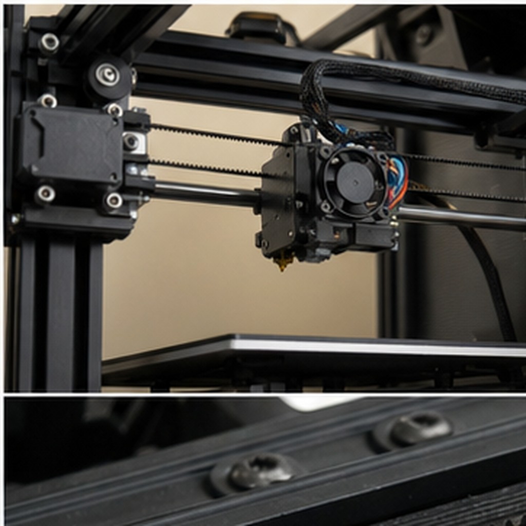 3D 프린터 벨트 장력 CoreXY 프린터 내부 벨트와 풀리 실사 사진