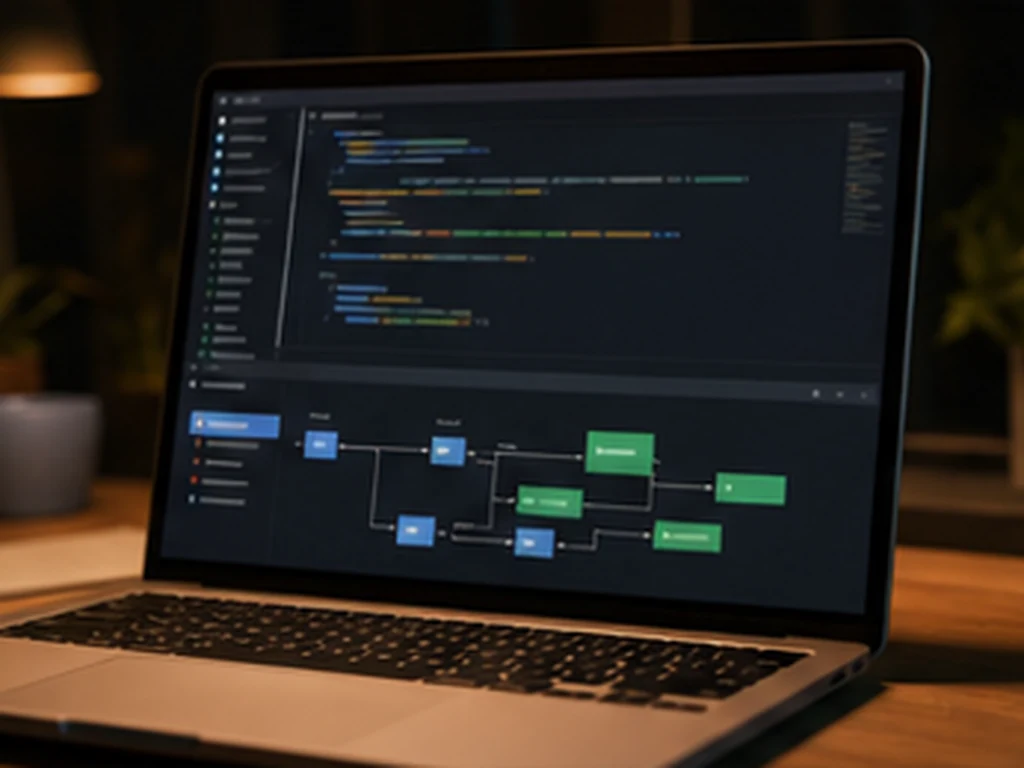 ClaudeCode realistic technical workspace photo role 1 exact ClaudeCode workflow no readable text no logos