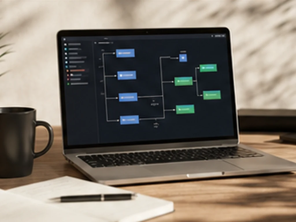 ClaudeCode realistic technical workspace photo role 5 exact ClaudeCode workflow no readable text no logos