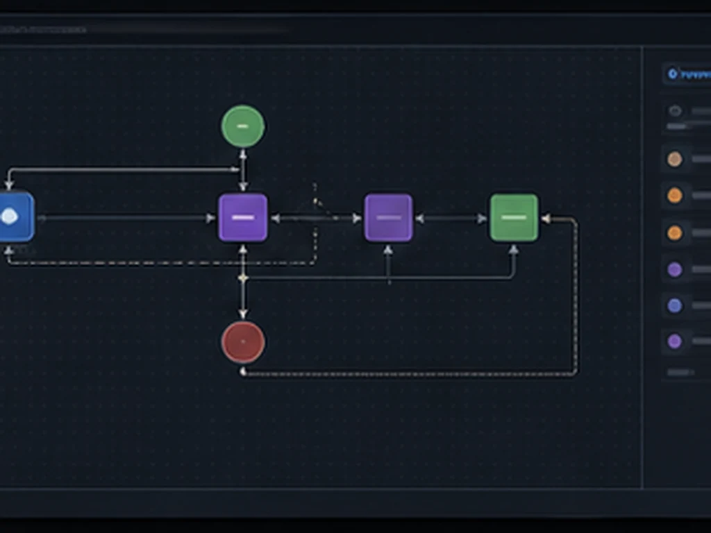 LangGraph realistic technical workspace photo role 2 exact LangGraph workflow no readable text no logos