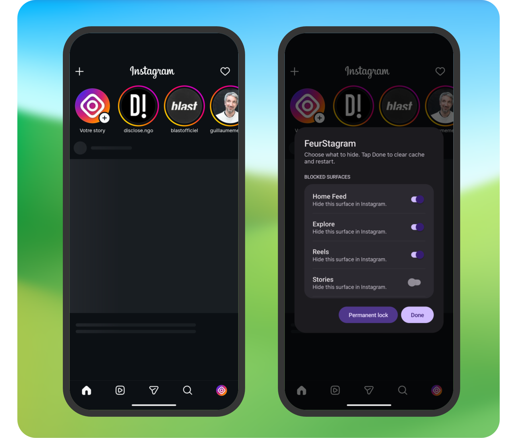 FeurStagram screenshots