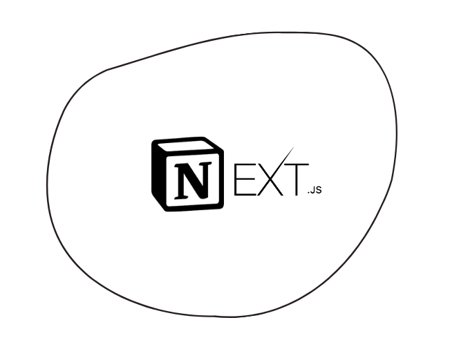 Imagem do logo do Next mais o logo do Notion