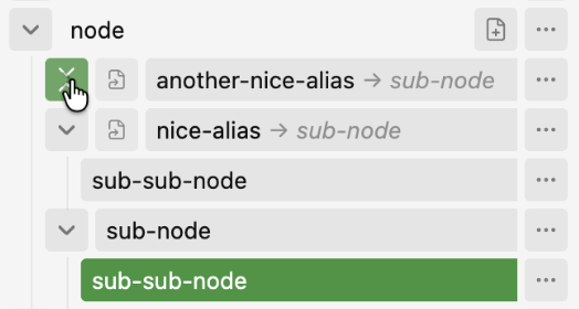 Collapse all descendants of a node