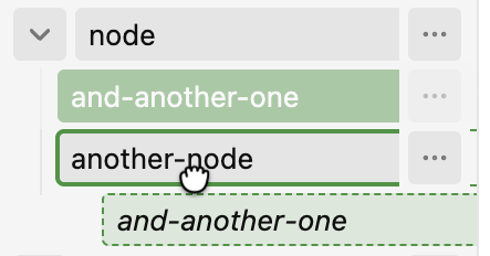 Dragging a node to a new position in the tree