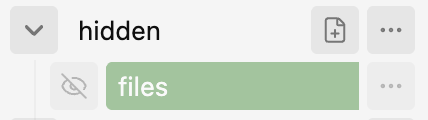 A hidden node shown dimmed with a crossed-eye icon