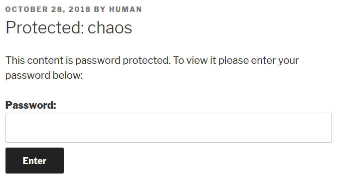 Wordpress Post: Chaos