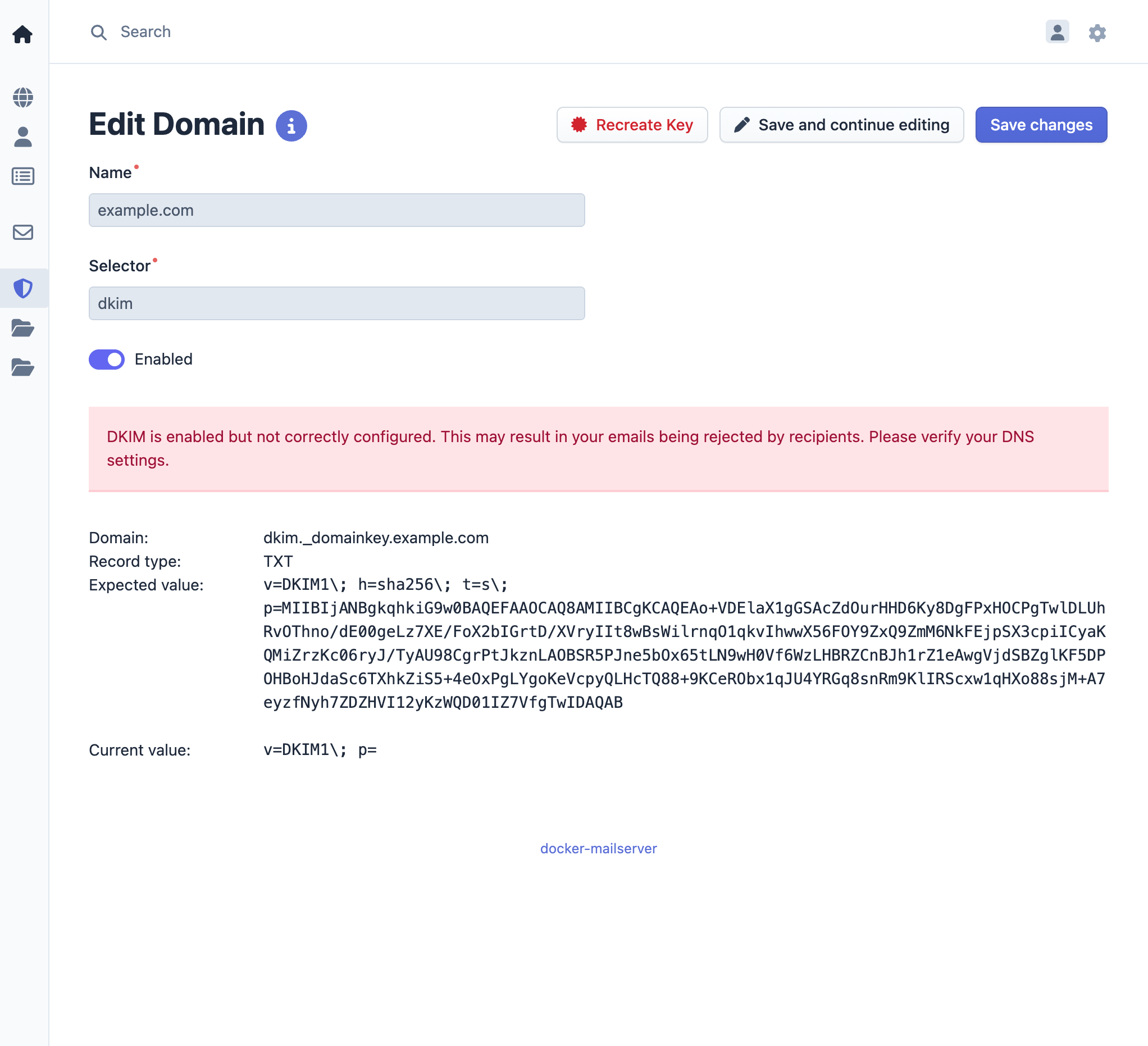 DKIM setup