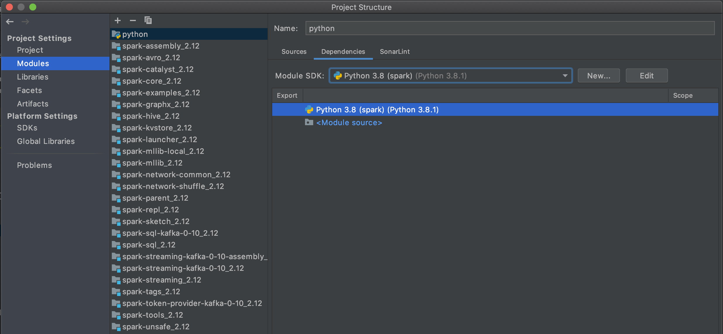 Associate SDK with module