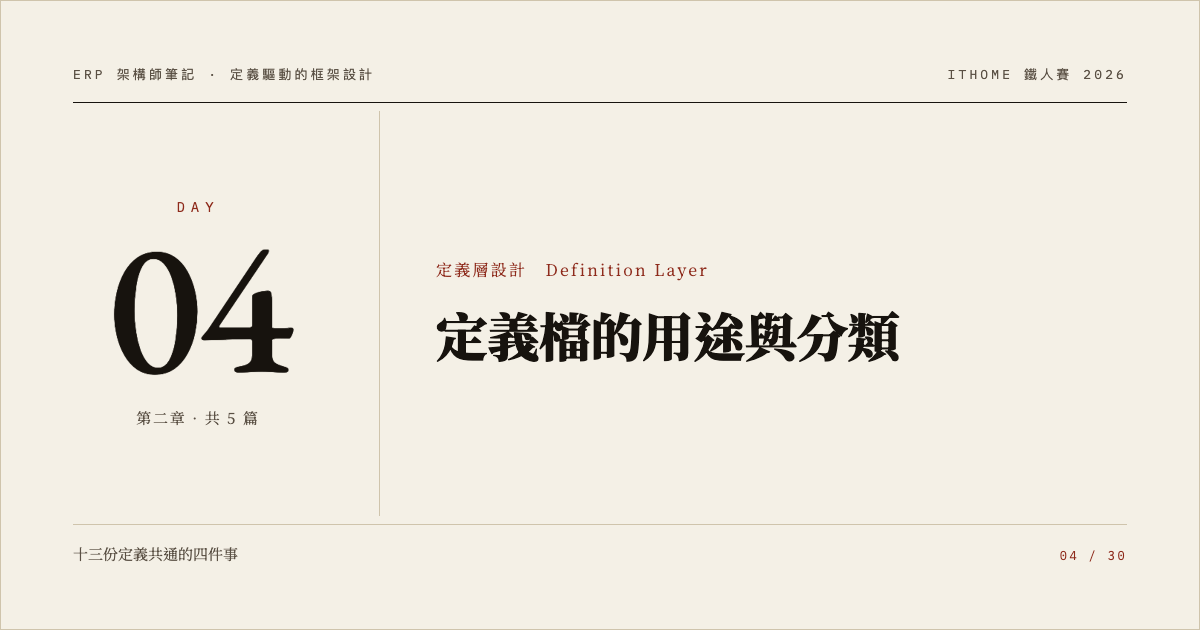 Day 4：定義檔的用途與分類