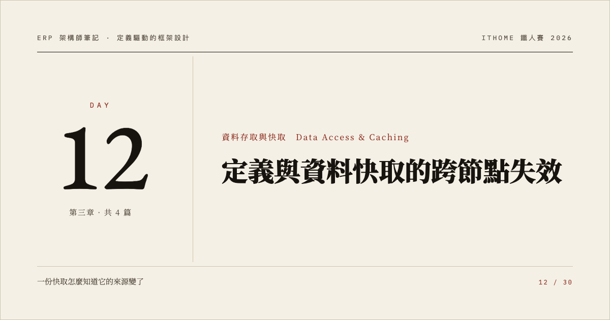 Day 12:定義與資料快取的跨節點失效