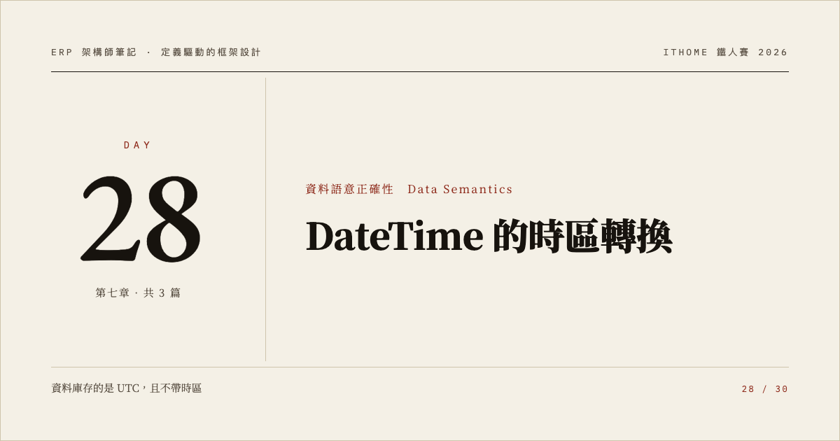 Day 28：DateTime 的時區轉換