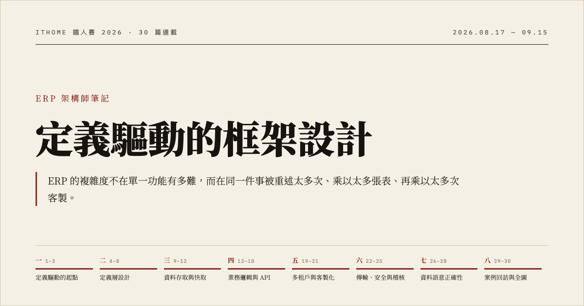 ERP 架構師筆記：定義驅動的框架設計