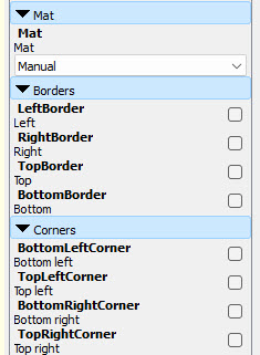 Mat Border Corner Customizer Options
