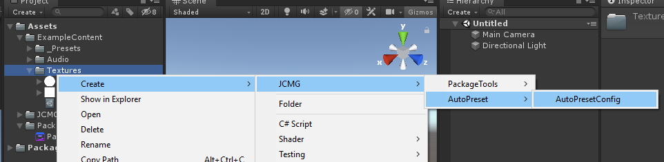 Preset Button on Inspector