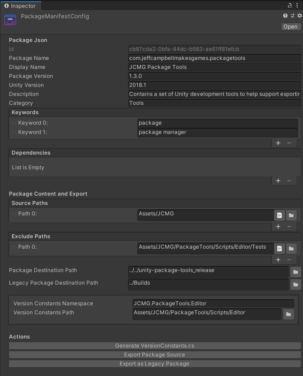 Package Manifest Config Inspector