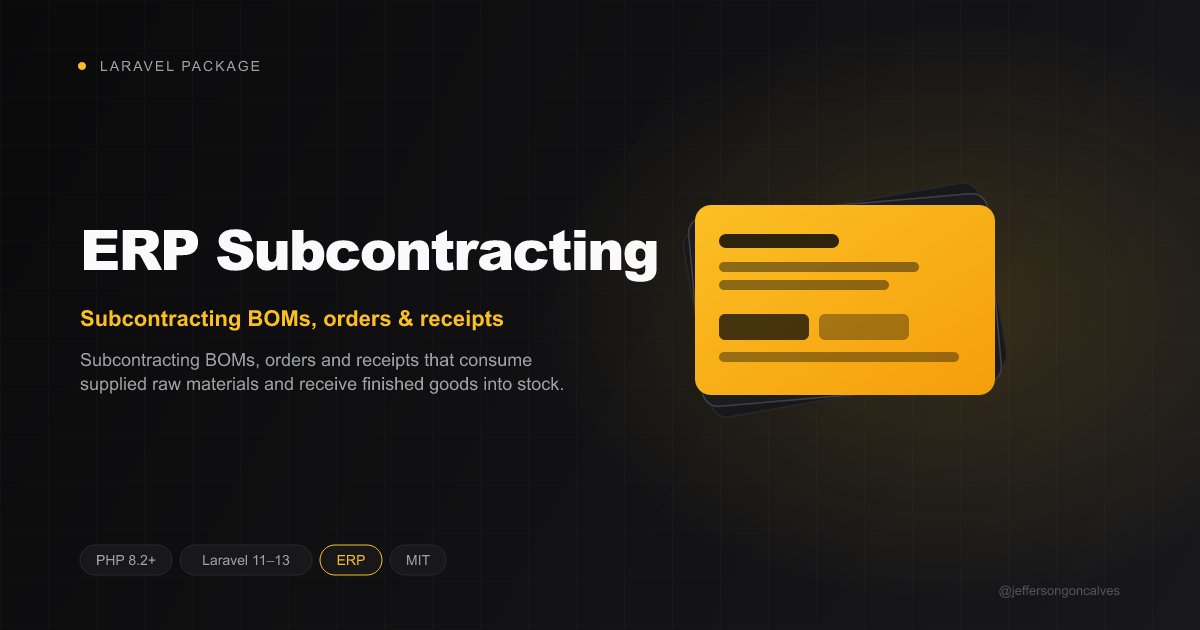 Laravel ERP Subcontracting