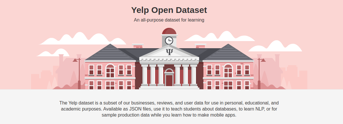 Yelp Open Dataset Home Page