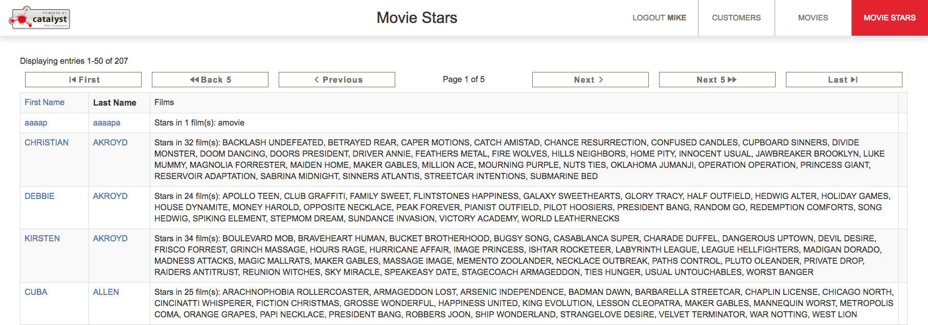 Movie Stars Screen