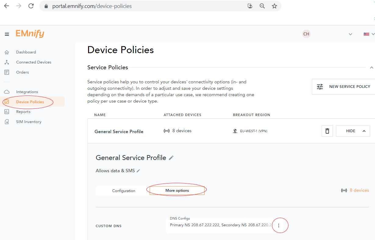 dns setting