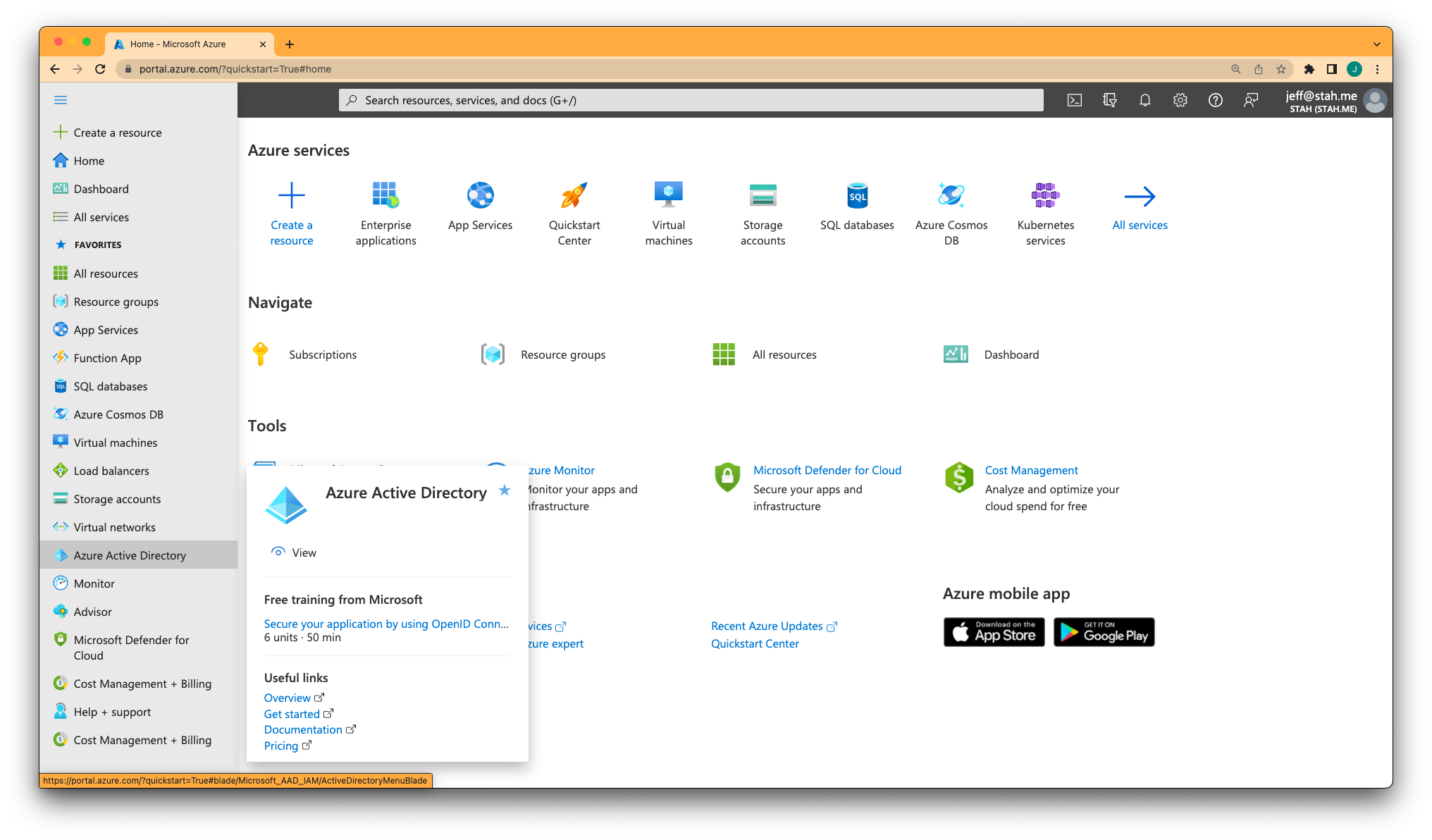 Navigate to Azure Active Directory