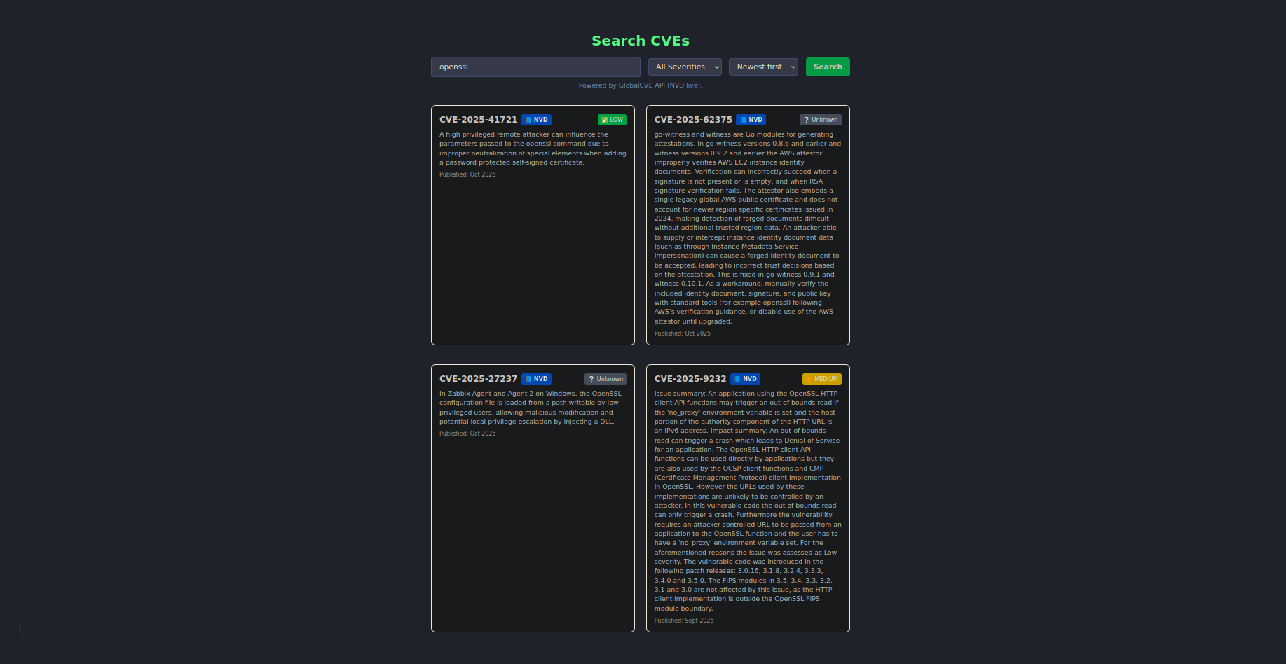 Homepage Dark