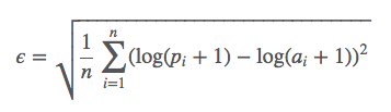 Root Mean Squared Logarithmic Error