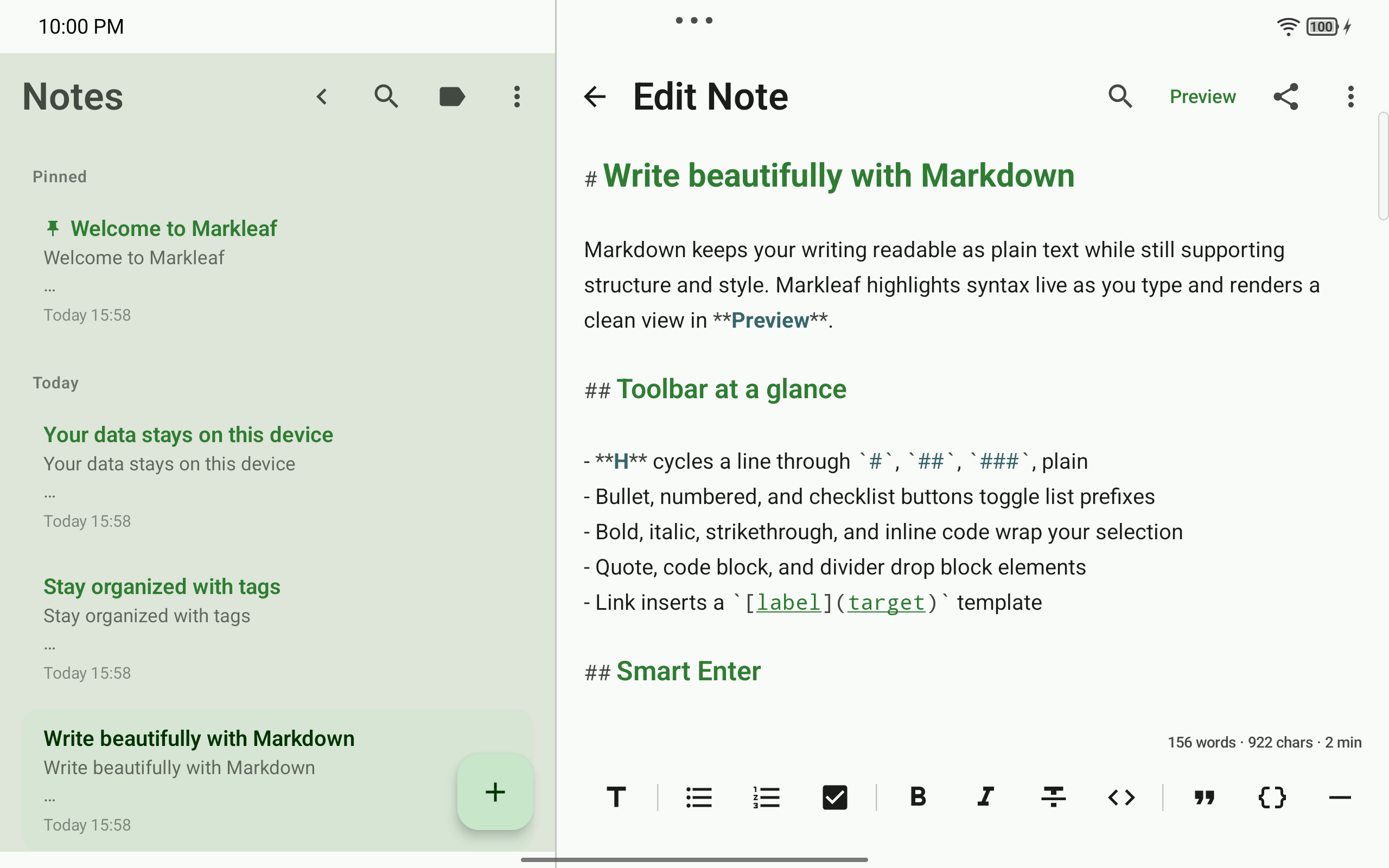 Screenshot 1 of MarkLeaf — opens full size
