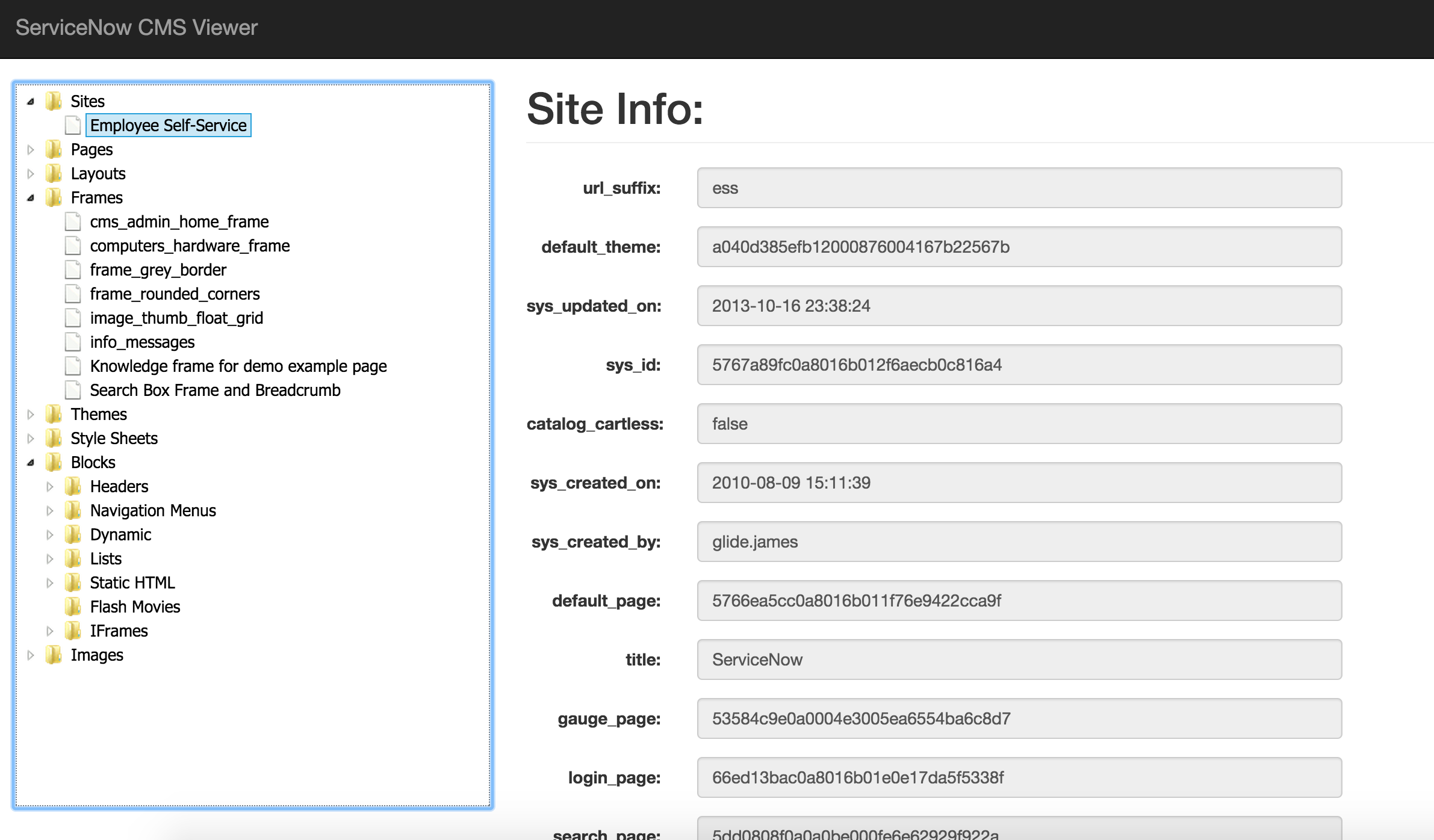 ServiceNow CMS Viewer