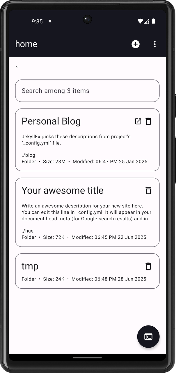 Screenshot 1 of JekyllEx — opens full size