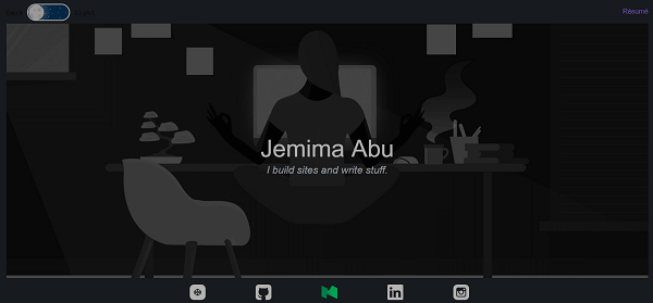 A screenshot of the first jemimaabu.com site