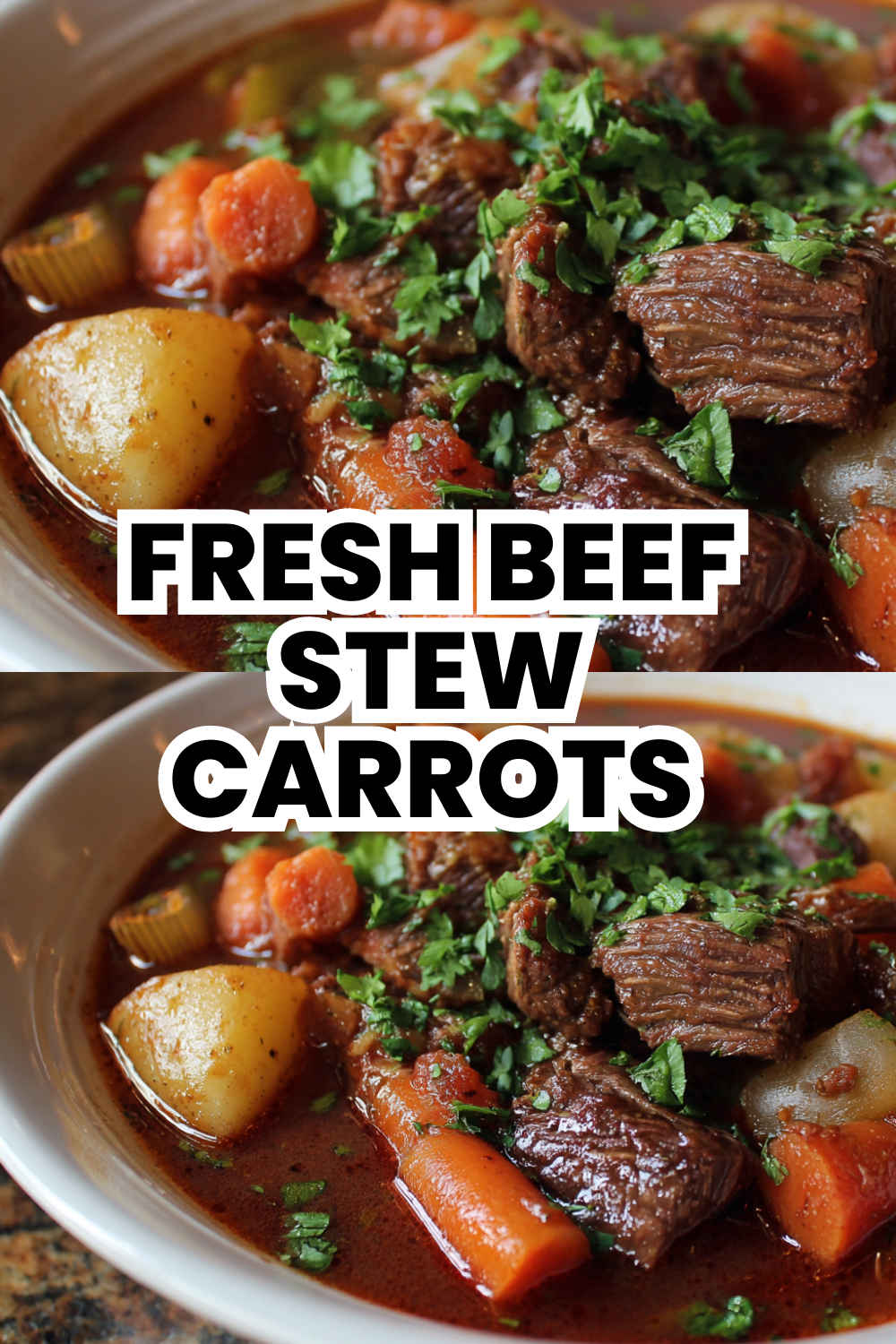 Fresh Beef Stew Carrots And Potatoes In Rich Gravy