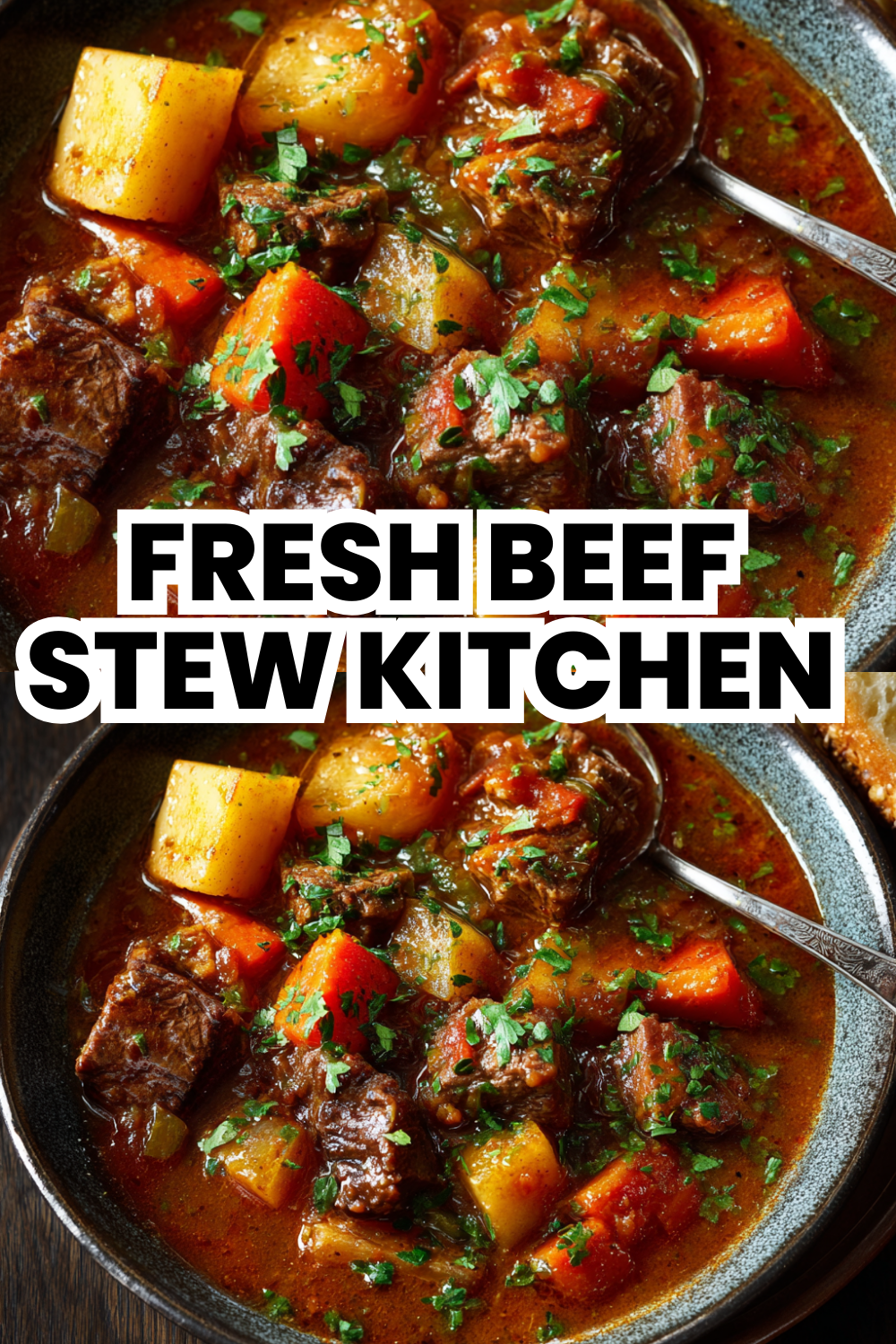 Fresh Beef Stew Kitchen Filling With Amazing Savory Aromas
